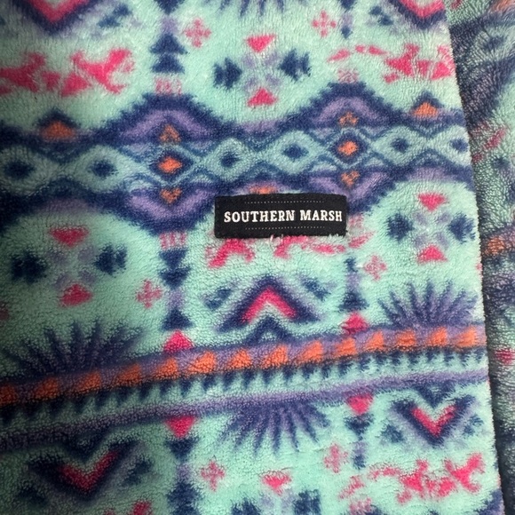 Southern Marsh Multicolor Patterned Men's Fleece Jacket - Picture 3 of 5